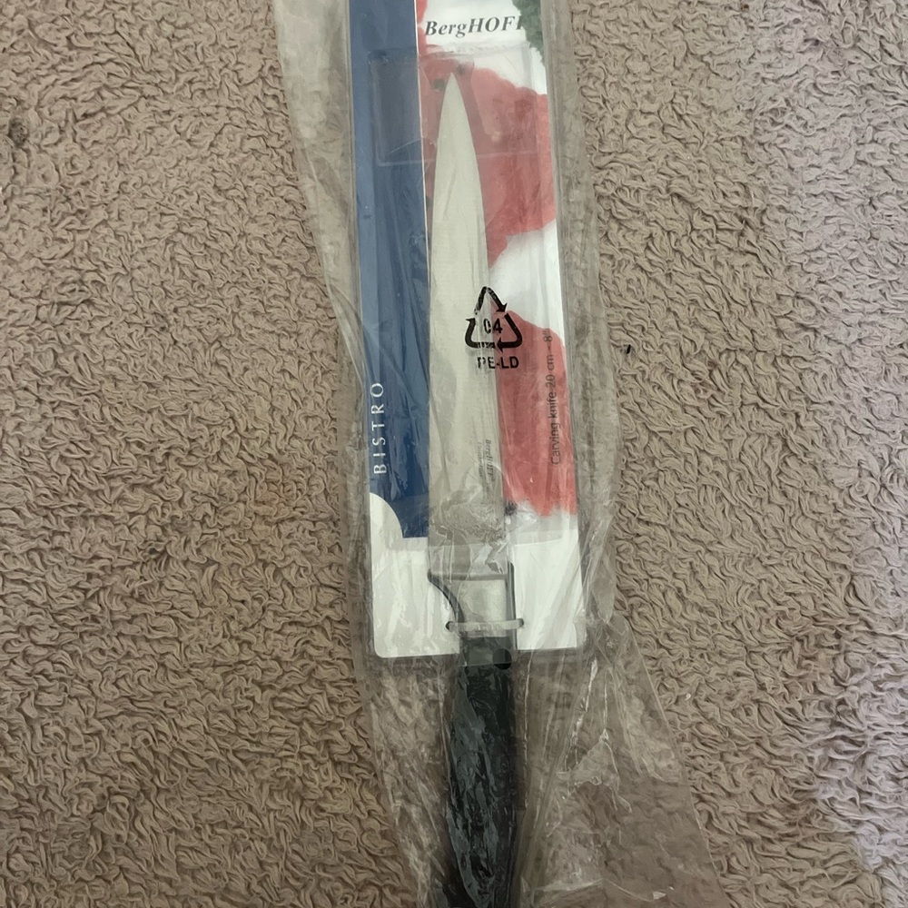 BergHOFF Bistro Carving Knife with Black Handle 8in NWT